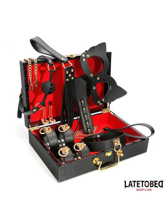 Kit Bondage Cuero 8 Pz con Maletín | Juguetes XXX - ¡Explora tu lado sensual!