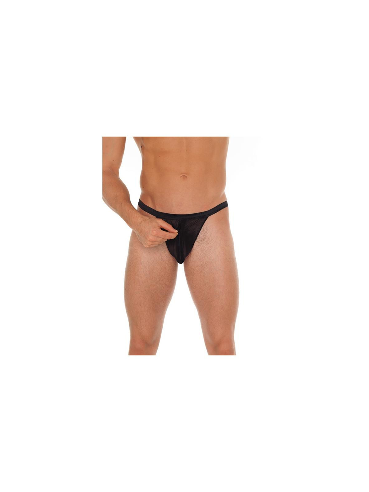 Tanga con Cremallera Negro Talla Única