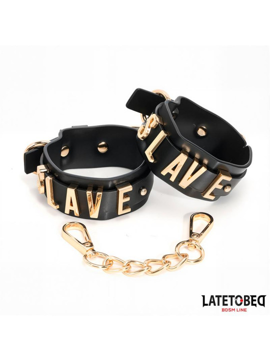 Esposas para Tobillos SLAVE con Cadena Dorada - Juguetes XXX Sensuales