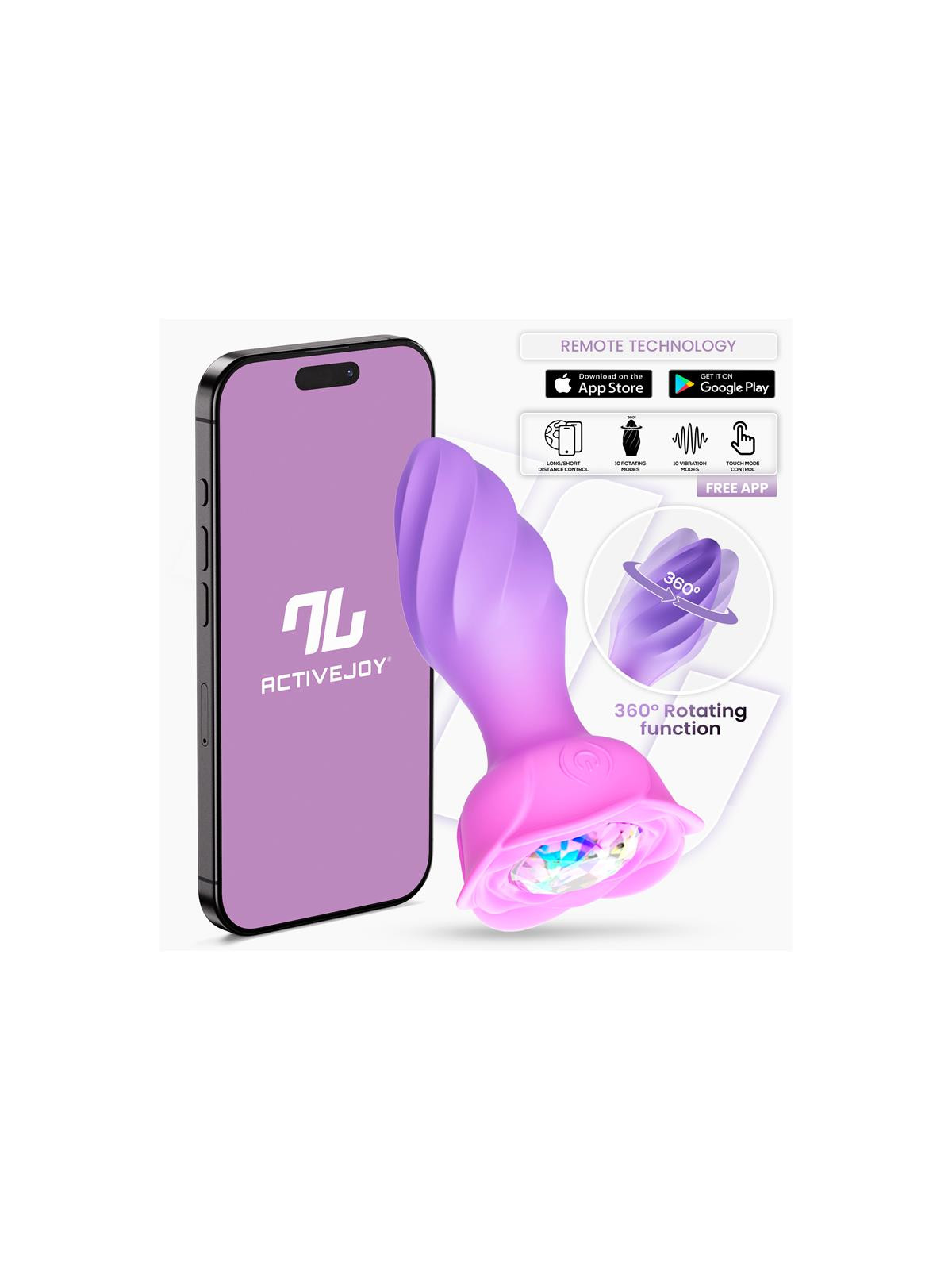 ¡Moxy Plug Anal con Rotación 360º y App - Juguetes XXX!