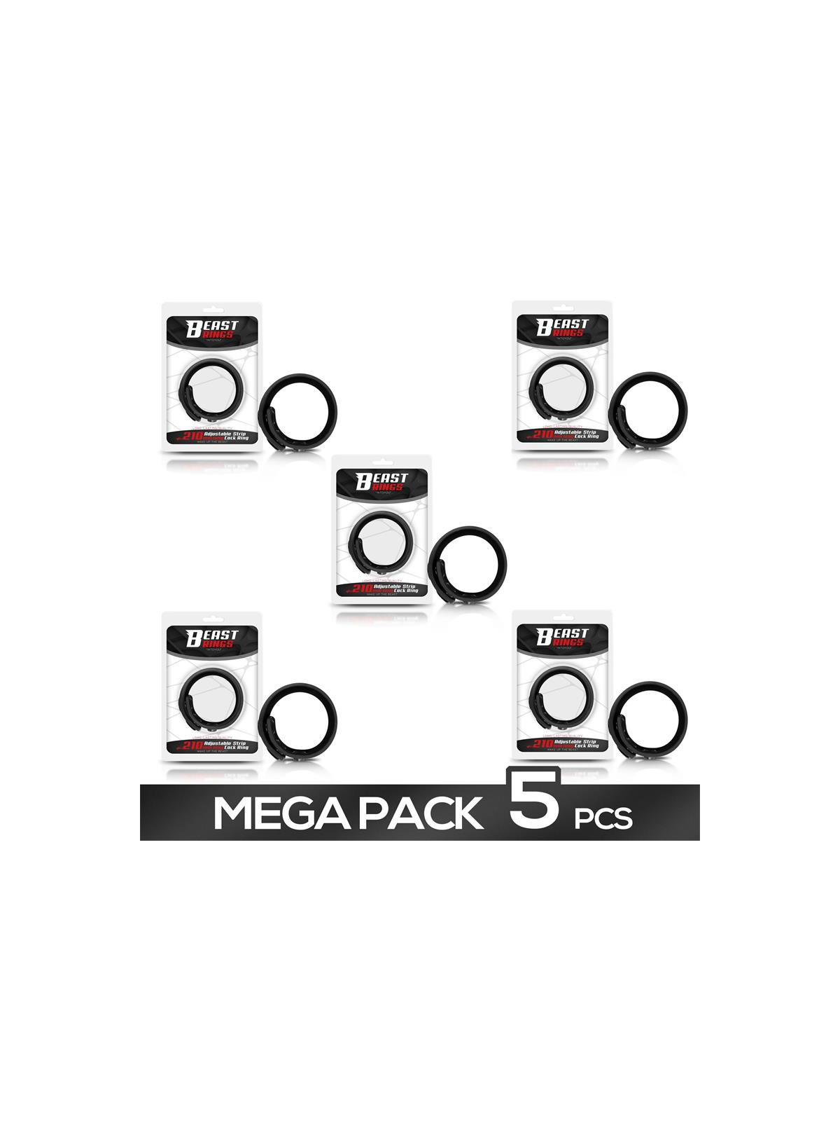 Pack 5 Anillos Pene Ajustables Silicona - Varios 