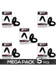 Anillo Pene Silicona Sólida - Pack 5 | Varios - 2.5-3 cm