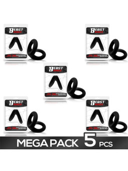 Anillo Pene Silicona Sólida - Pack 5 | Varios - 2.5-3 cm