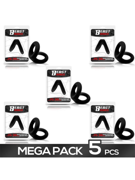 Anillo Pene Silicona Sólida - Pack 5 | Varios - 2.5-3 cm