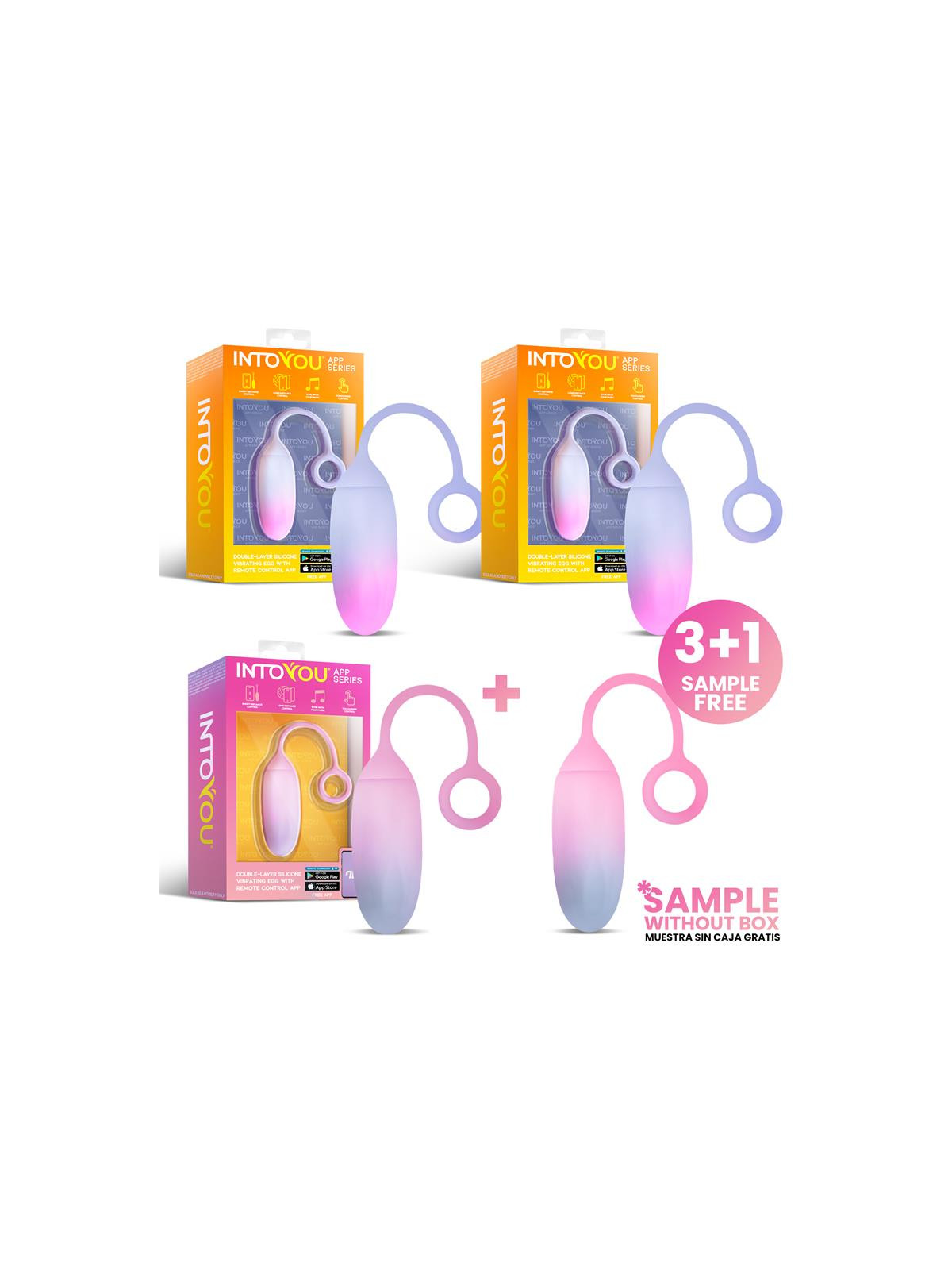 Pack 3+1 Huevo Vibrador Silicona Doble Capa con APP - ¡Descúbrelo ya!