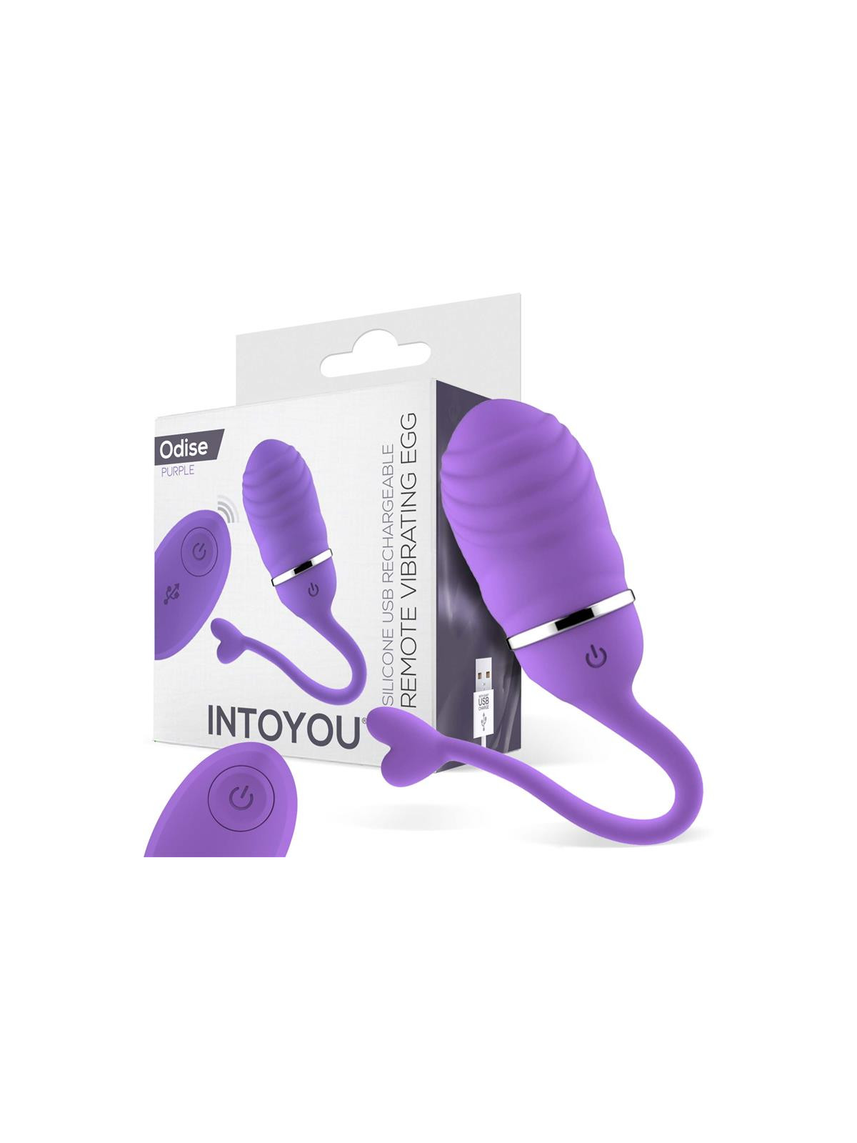 Huevo Vibrador Control Remoto Odise USB Silicona Púrpura