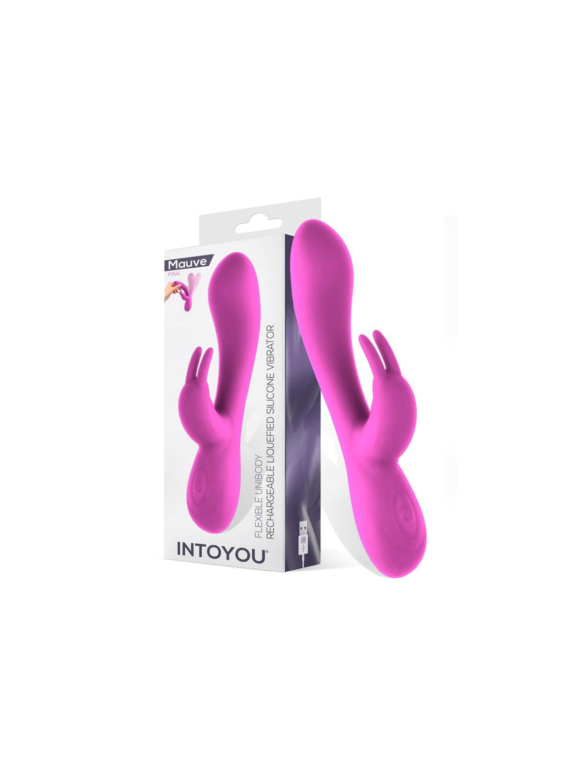 Mauve Vibrador Unibody Silicona Líquida USB Rosa