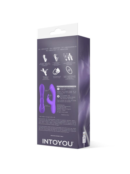 Mauve Vibrador Unibody Silicona Líquida USB Púrpura