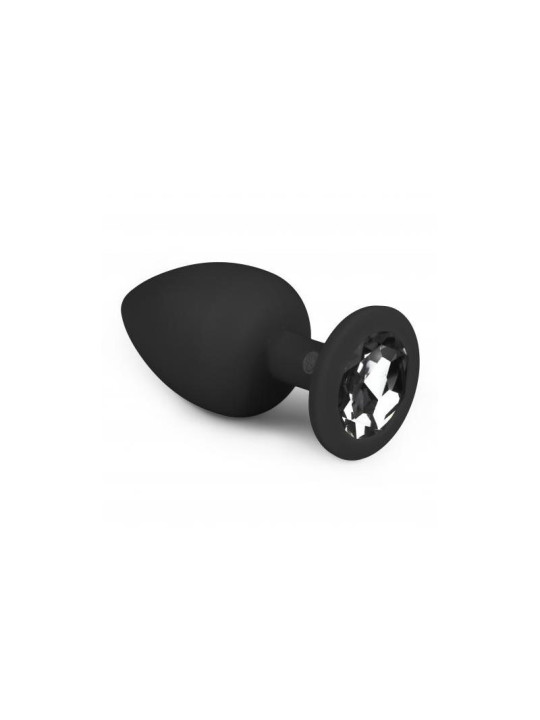 Plug Grande Con Diamante - Negro