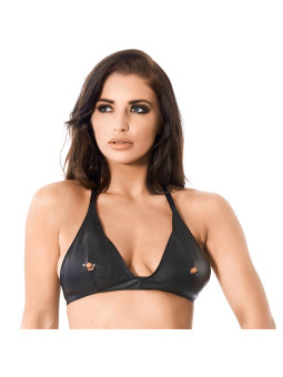 Sujetador Cuero Abertura Pezón Talla Única