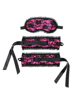 Esposas y Máscara Buslesque Rosa