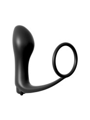 Plug Vibrador con Anillo Pene - Color Negro