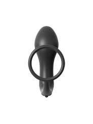 Plug Vibrador con Anillo Pene - Color Negro