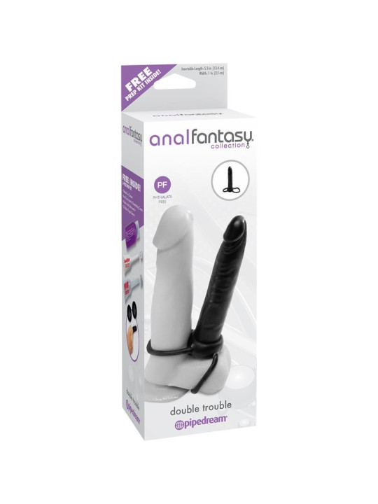 Dildo Anal Double Trouble - Color Negro