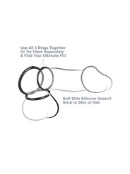 Fantasy C-Ringz Set de 3 Anillos de Silicona Color Negro