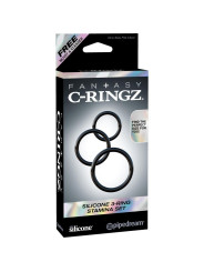 Fantasy C-Ringz Set de 3 Anillos de Silicona Color Negro