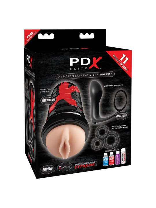 PDX Elite Kit Masturbador Vibrador Ass-Gasm