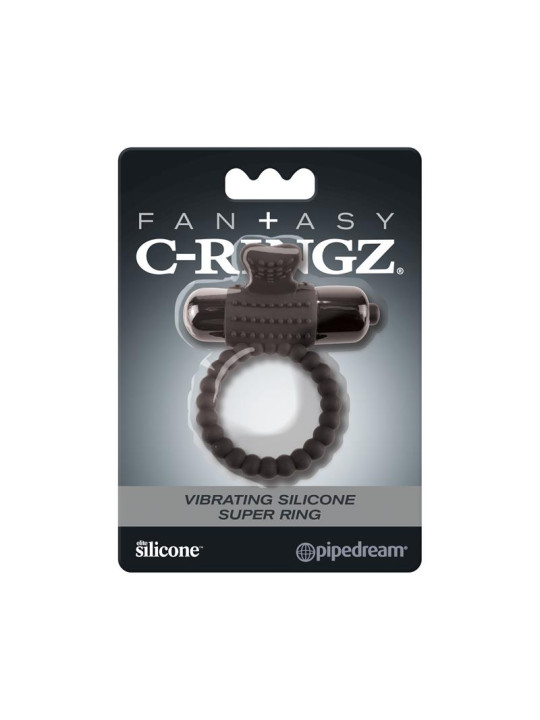 Fantasy C-Ringz Super Anillo Vibrador de Silicona Negro