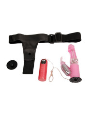 Baile Arnés con Dildo Vibrador Rosa 18 cm