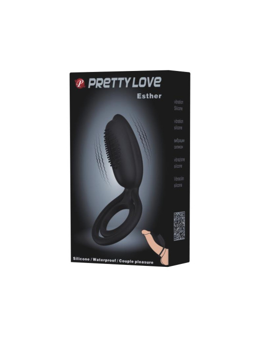 Pretty Love Anillo Vibrador Esther Color Negro