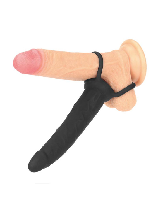 Dildo Anal con Doble Anillo Negro