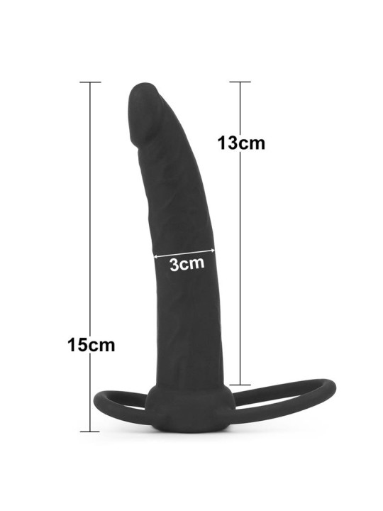 Dildo Anal con Doble Anillo Negro