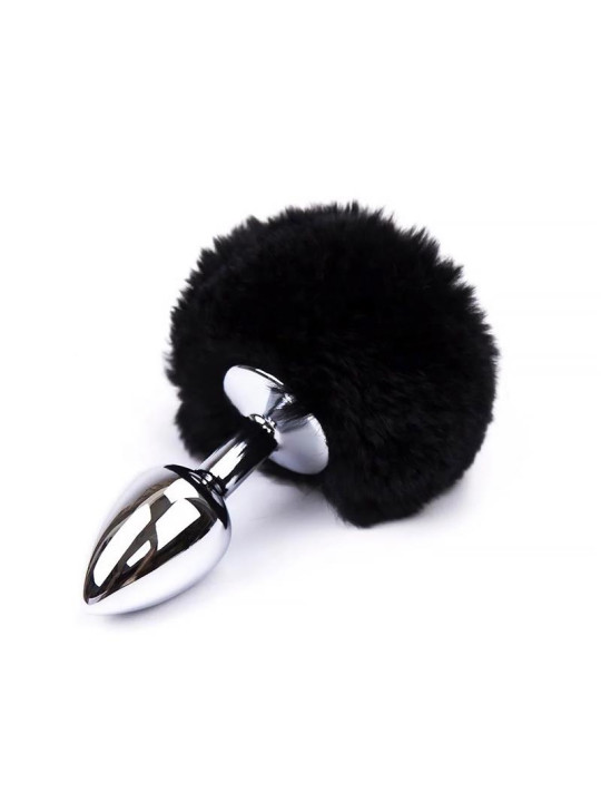 Plug Anal con Pompón Negro Talla S