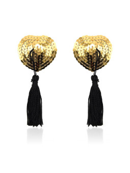 Pezonera de Corazón con Lentejuelas Doradas