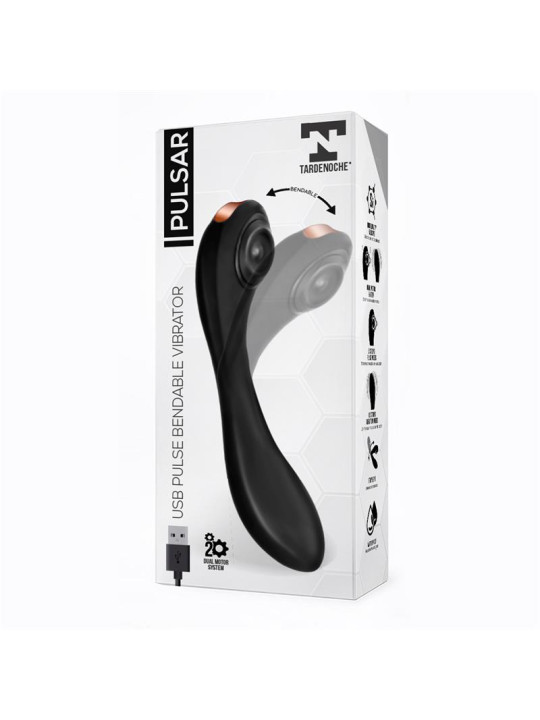 Pulsar Vibrador con Pulsación y Esqueleto Articulado Silicona USB