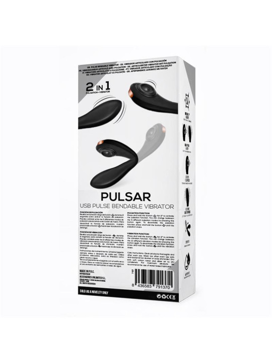 Pulsar Vibrador con Pulsación y Esqueleto Articulado Silicona USB