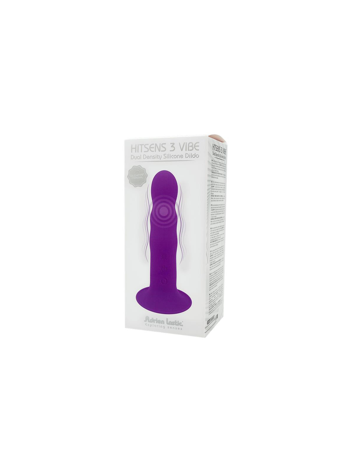 Dildo Doble Densidad con Vibración Hitsens 3 7 S03 M Púrpura