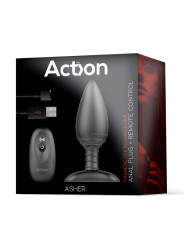 Asher Plug Anal con Control Remoto USB Magnético Negro