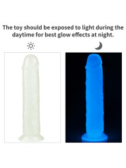 Dildo Lumino 8 Luz Azul