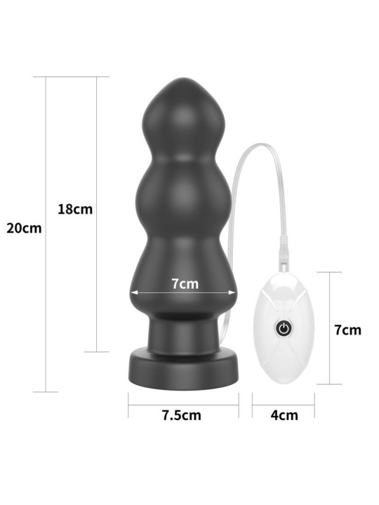 Plug Anal con Vibración King Sized 7.8 Negro