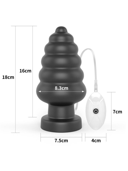 Plug Anal con Vibración King Sized 7 Negro