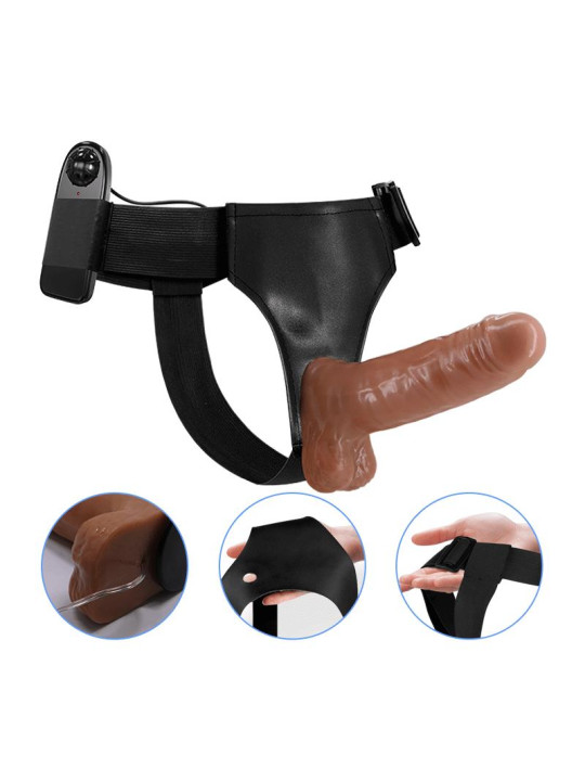 Arnés con Dildo Retractil con Vibración