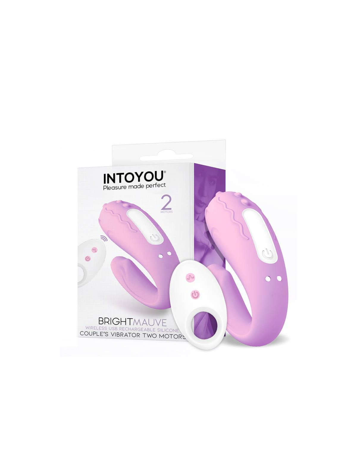 Brightmauve Vibrador para Parejas Doble Motor Control Remoto USB Silicona