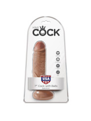 King Cock Pene con Testículos de 7 - Bronceado