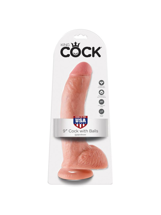 King Cock Pene con Testículos de 9 - Color Natural