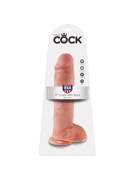 King Cock Pene con Testículos de 11 - Color Natural