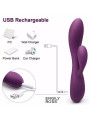 Bacall 3.0 Vibrador Silicona Liquida Inyectada Doble Motor USB Púrpura