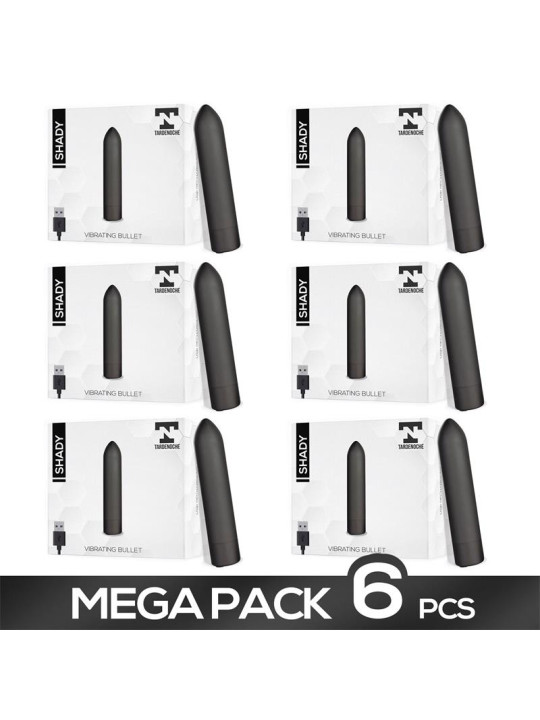 Pack de 6 Shady Bala Vibradora Recargable USB Impermeable