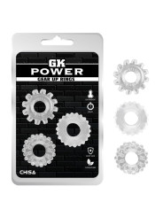 Kit 3 Anillos Pene Gear Up Transparente