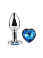 Plug Anal con Joya de Corazón Blue Sapphire Talla L