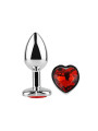 Plug Anal con Joya de Corazón Red Scarlet Talla M