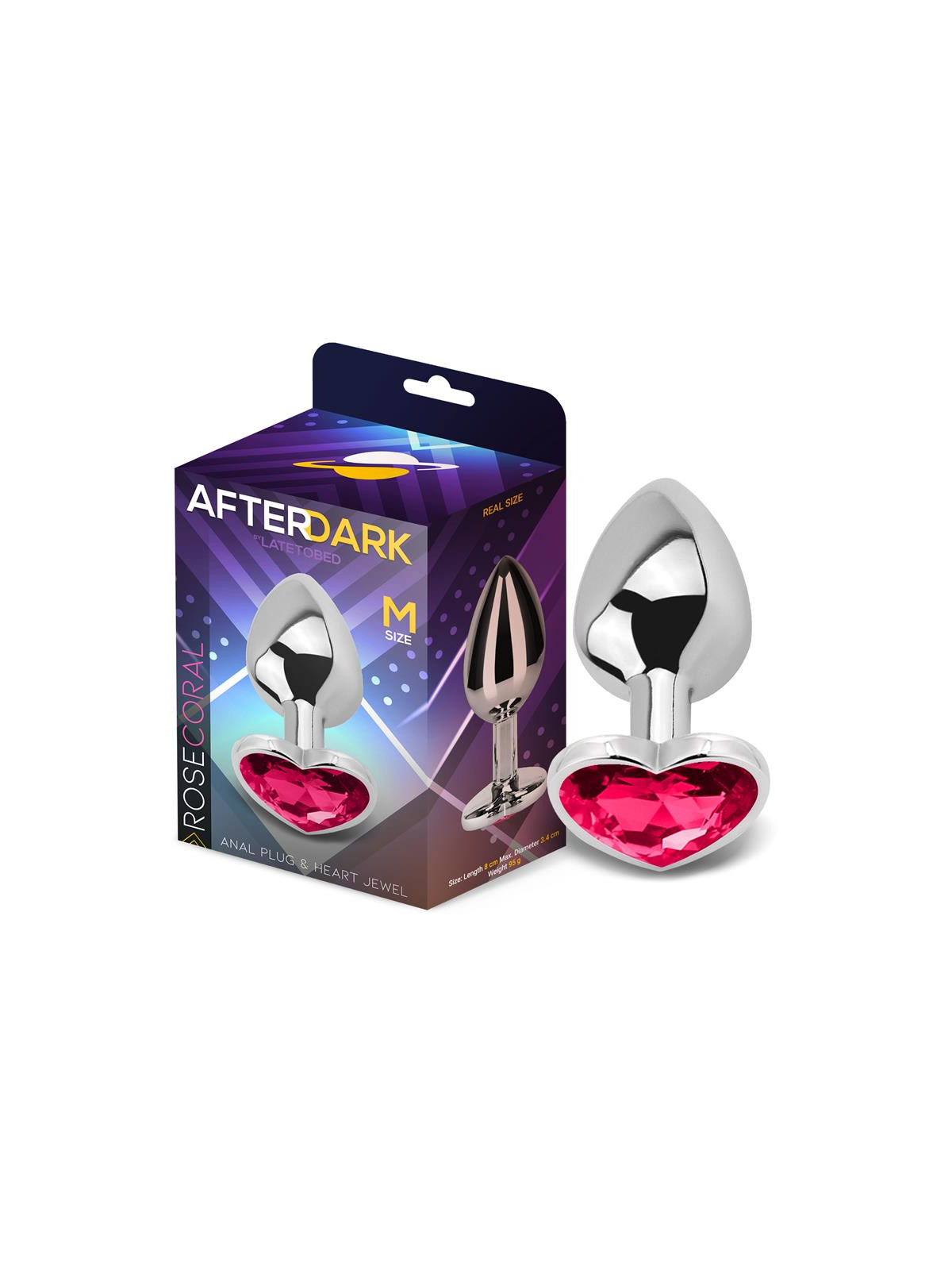 Plug Anal con Joya de Corazón Rose Coral Talla M