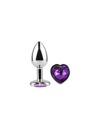 Plug Anal con Joya de Corazón Purple Lavender Talla S