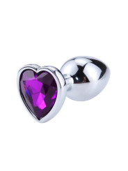 Plug Anal con Joya de Corazón Purple Lavender Talla S