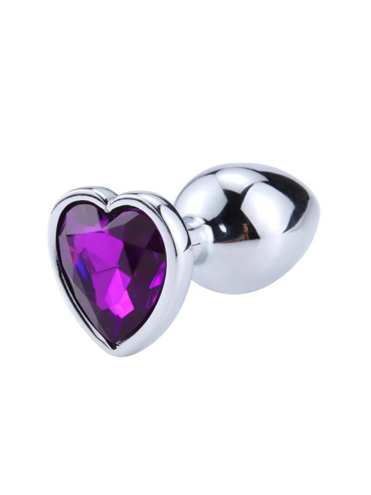 Plug Anal con Joya de Corazón Purple Lavender Talla S