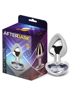 Plug Anal con Joya de Corazón Blanco Talla S